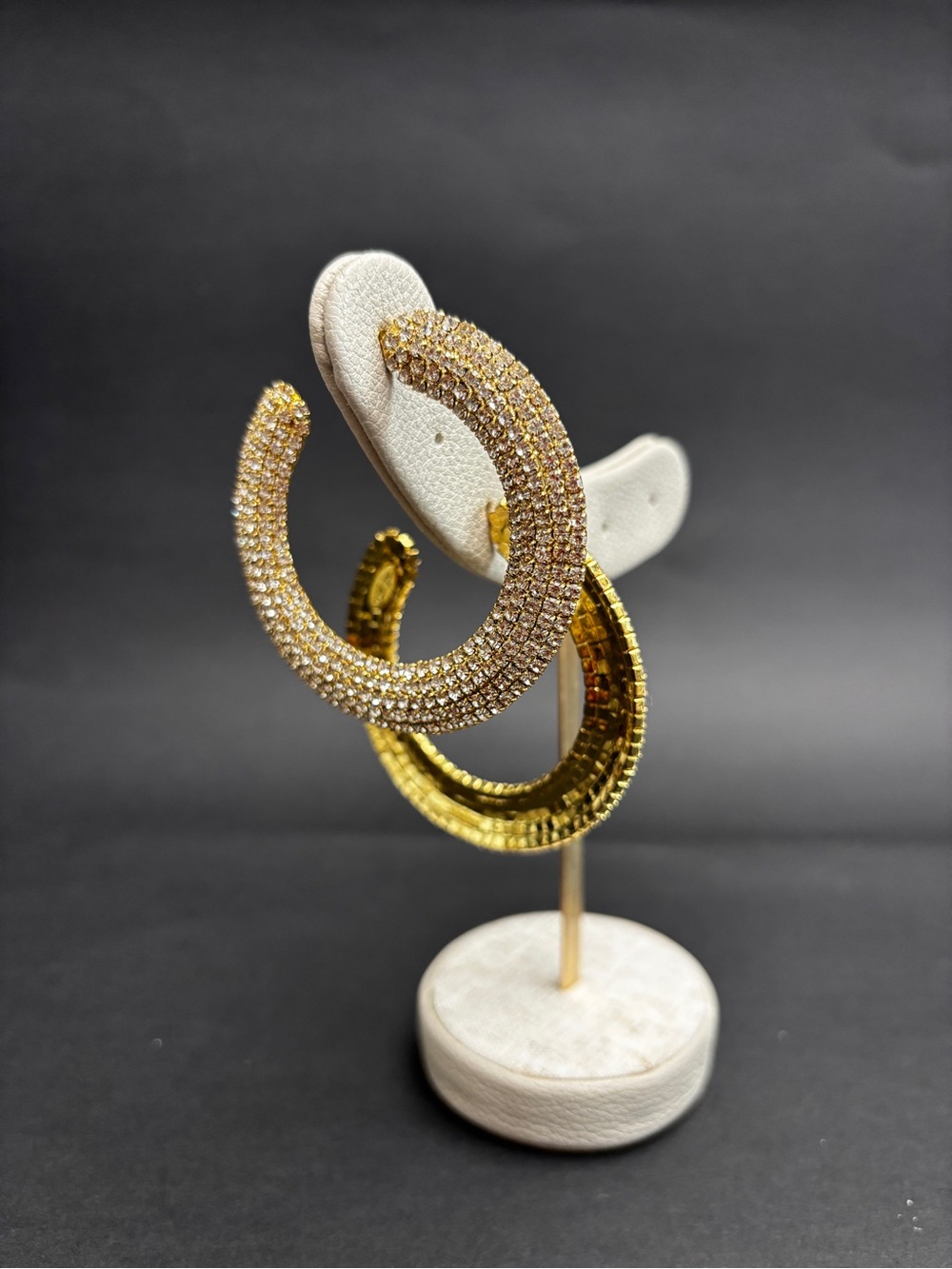Cult Gaia Gold Crystal Pave Hoop Earrings - Women Jewelry
